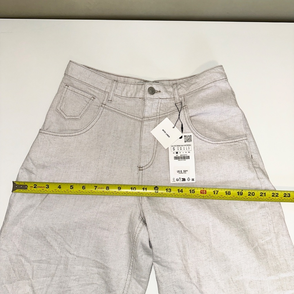 Zara Linen Blend Wide Leg Pants - Picture 9 of 9